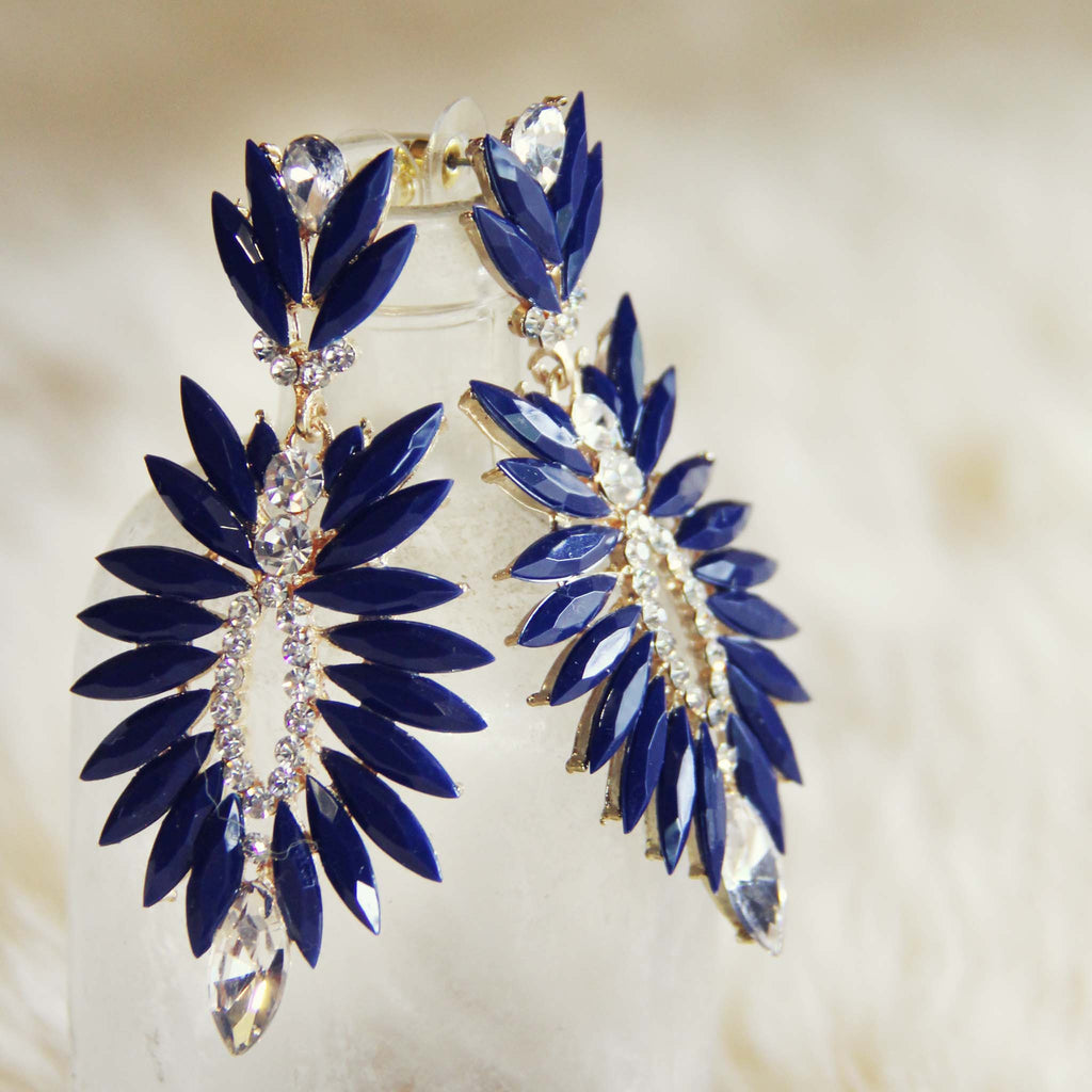 Dark Blue Stud Ghungroo Handmade Earrings